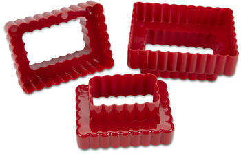Städter Ausstechform rechteckig gewellt 4-9,5 cm Set 3-tlg. Kunststoff Rot