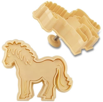 Städter Ausstecher Plätzchenform Keks Präge-Ausstecher mit Auswerfer Pferd 8 cm