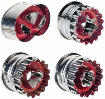 Westmark Linzer Ausstechformen-Set 4-tlg. mit Auswerfer, Edelstahl/Kunststoff (350022E6)