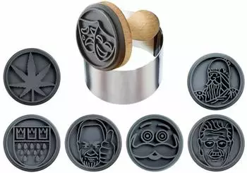 Westmark Keks-Stempel Set K&ouml;ln, 9-tlg., Silikon/Holz/Edelstahl, &Oslash; 6,5cm (3190KP60)