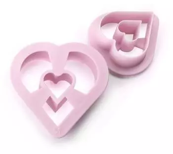 ibili Doughnut-Herzausstecher Set, 2-teilig, rosa (794550)