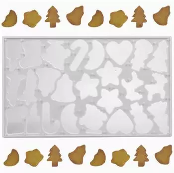 Home & styling collection Pl&auml;tzchen-Ausstechform Weihnachtsmotiv, 25-fach, 37x22cm