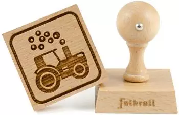 Folkroll Keksstempel Traktor, Buchenholz, 55x55mm (336793)