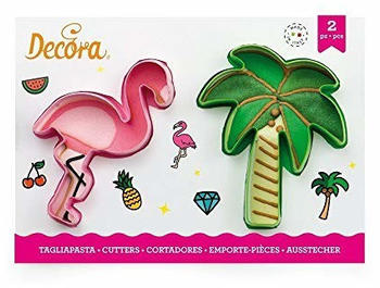 Decora 0255071 Ausstecher für Biskuits, Kunststoff, Grün/Rosa