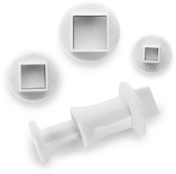 ibili Ausstechformen-Set quadratisch mit Auswerfer 3-teilig