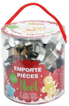 ScrapCooking Bucket of 18 stainless steel Christmas cookie cutters