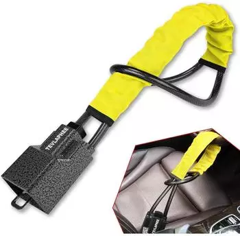 LuxusKollektion Lenkradkralle Diebstahlschutz, gelb, Stahlkabel, Aluminiumschloss, 3 Schl&uuml;ssel
