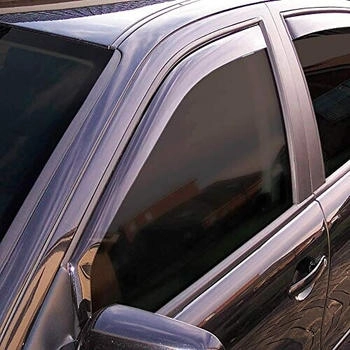 ClimAir Car Comfort Windabweiser Schwarz kompatibel mit Seat Ateca 2016- (Schwarze Fensterrahmen)