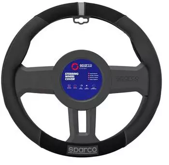 Sparco Lenkradbezug schwarz/grau, Gummi/Wildleder (SPS130GR)