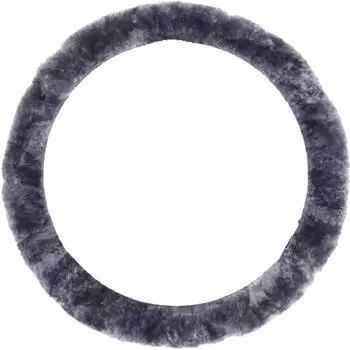 IWH Lenkradbezug echtes Lammfell, anthrazit, 35-41cm (102705)