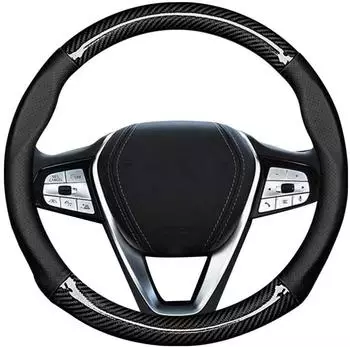 LuxusKollektion Lenkradbezug Mikrofaser-Leder, Anti-Rutsch, universal, 38cm, schwarz