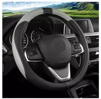 Lenkradbezug Auto Sport Anti Rutsch 38cm Schwarz/Grau in Lederoptik