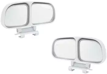 LuxusKollektion Toter-Winkel-Spiegel Dual-Linsen verstellbar weiß, 2 Stück