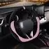 LuxusKollektion Lenkradbezug Plüsch/Fell, schwarz/rosa, 37-38cm