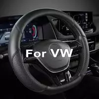 Lenkradbezug D-Form Schwarz f&uuml;r VW in Lederoptik