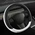 LuxusKollektion Lenkradbezug PU-Leder D-Form schwarz/weiß für Tesla Model 3/Y