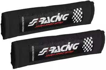 Simoni Racing Sicherheitsgurt-Abdeckung Sport, Mikrofaser, schwarz, 2er-Set (CC2/N-V)