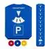 Relaxdays Parkscheibe mit Eiskratzer, 3 Einkaufswagenchips, Gummilippe, Kunststoff, blau (20er-Set)