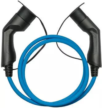 Kabelmeister E-Auto-Ladekabel Mode 3 Typ 2 Stecker an Buchse 3-phasig 16 A 11 kW blau 5m (EVC01-050B)