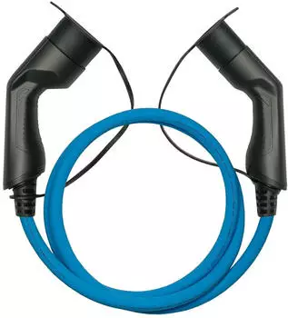 Kabelmeister E-Auto-Ladekabel Mode 3 Typ 2 Stecker an Buchse 3-phasig 32 A 22 kW blau 5m (EVC03-050B)