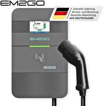 EM2GO AC Wallbox Pro Power 22kW 7.5m Typ 2 Kabel LAN/WLAN/4G/RS485/RFID/OCPP/ModBus/MID +Backend