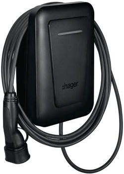 Hager XVL122CLM witty pro Ladestation, Wallbox, 22kW, OCPP Typ 2 6,5m, anthrazit
