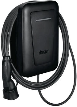 Hager XVR111C witty one Ladestation, Wallbox, 11kW, IP54, mit Ladekabel Typ 2, anthrazit