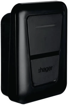 Hager XVR111S witty one Ladestation, Wallbox, 11kW, IP54, mit Ladesteckdose Typ 2 anthrazit