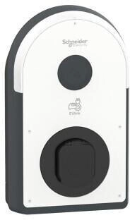 Schneider Electric Pro AC Wallbox, 22kW, T2S Steckdose, FI Typ B-EV, IP55, IK10, NFC/RFID Reader, wei&szlig; (EVB3S22N4B)