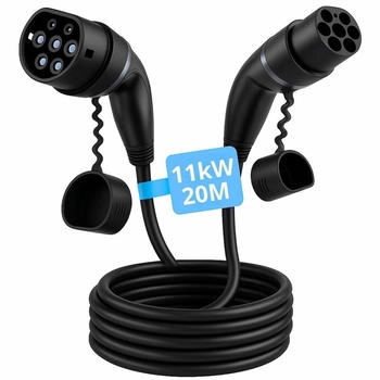 Loady Mode 3 Ladekabel Typ 2 bis Typ 2 11 kW 3 Phasen 16A-CX-CC-T2-11-20M Schwarz
