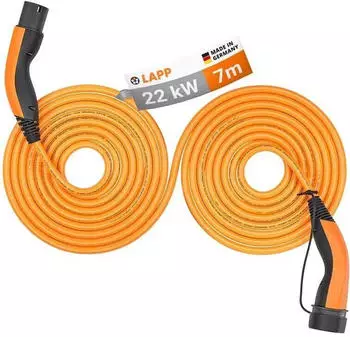 Lapp Mobility Mobility Elektroauto Ladekabel Selbstaufrollendes Ladekabel Typ 2 bis zu 22 kW 7 m orange (Typ 2 22 kW 32 A 7 m)