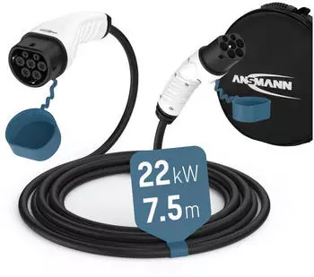 Ansmann Elektroauto Ladekabel 1900-0120 Autoladekabel 22kW Typ2 7,5m (Typ 2 22 kW 7.50 m)