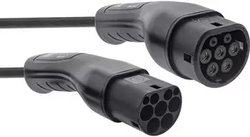 InLine Elektroauto Ladekabel EV Spiral-Autoladekabel 22kW Typ2 3-phasig 3m (Typ 2 22 kW 32 A 3 m)