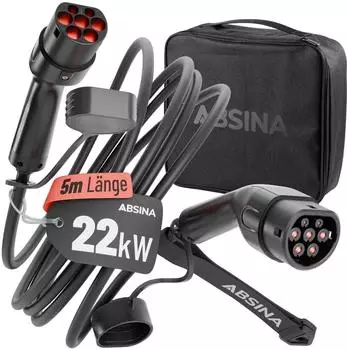 Absina Typ-2-Ladekabel Mode 3, 3-phasig, 22kW, 32A, 5m, IP65 (301402)