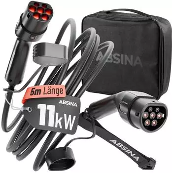 Absina Typ-2-Ladekabel 11kW 16A 5m 3-phasig IP65 (301400)