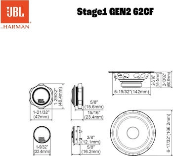 JBL Stage1 GEN2 62CF Komponenten Lautsprecher Auto 165mm (JBLSPKS162CF)