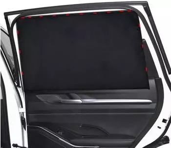 LuxusKollektion Auto-Sonnenschutz Vorhang magnetisch, schwarz, 79x50cm (2 St&uuml;ck)