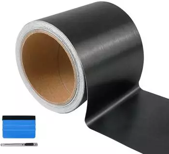 LuxusKollektion Autofolie schwarz satin metallic gebürstet 7,5cm x 900cm selbstklebend blasenfrei