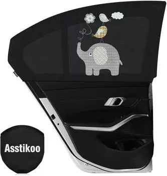 LuxusKollektion Auto-Sonnenschutz Seitenfenster, Mesh, UV-Schutz, 55x110cm, schwarz, 2er-Pack