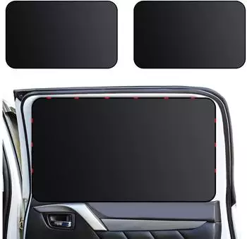 LuxusKollektion Autovorh&auml;nge Sonnenschutz Polyester, schwarz, 2 St&uuml;ck