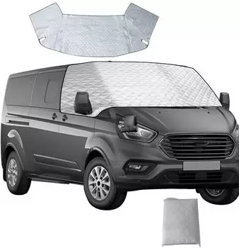 LuxusKollektion Frontscheibenabdeckung Ford Transit Custom 2012-2022, thermo, silber
