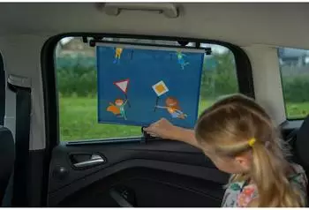 Cartrend Hero Sonnenschutz-Rollo f&uuml;r Kinder, blau, 2er Set (8247)