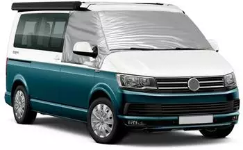 LuxusKollektion Windschutzscheibenabdeckung f&uuml;r VW T5, 100% verdunkelnd, UV-Schutz, silber