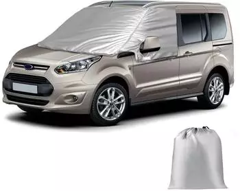 LuxusKollektion Windschutzscheibenabdeckung f&uuml;r Ford Transit Connect 2012-2021, Oxford 600D, silber