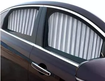 LuxusKollektion Auto-Sonnenschutz Vorhang magnetisch, UV- & Hitzeschutz, silber (2er-Set)