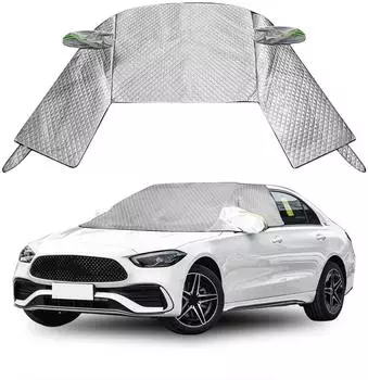 LuxusKollektion Windschutzscheibenabdeckung Thermo mit Spiegelabdeckung 146x112cm, silber