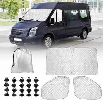 LuxusKollektion Windschutzscheiben-Sonnenschutz 3-teilig f&uuml;r Ford Transit Van MK8 (2014-2024)