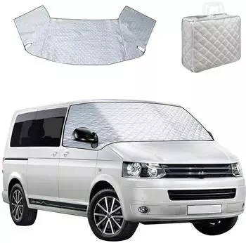 LuxusKollektion Frontscheibenabdeckung f&uuml;r VW T5 (2003-2015), faltbar, silber, wasserdicht