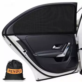 LuxusKollektion Sonnenschutz Auto Seitenfenster UV-Schutz Mesh, Gr&ouml;&szlig;e S (42cm), 2 St&uuml;ck