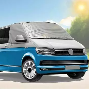 LuxusKollektion Frontscheibenabdeckung VW T5/T6 Ganzjahresschutz, silber